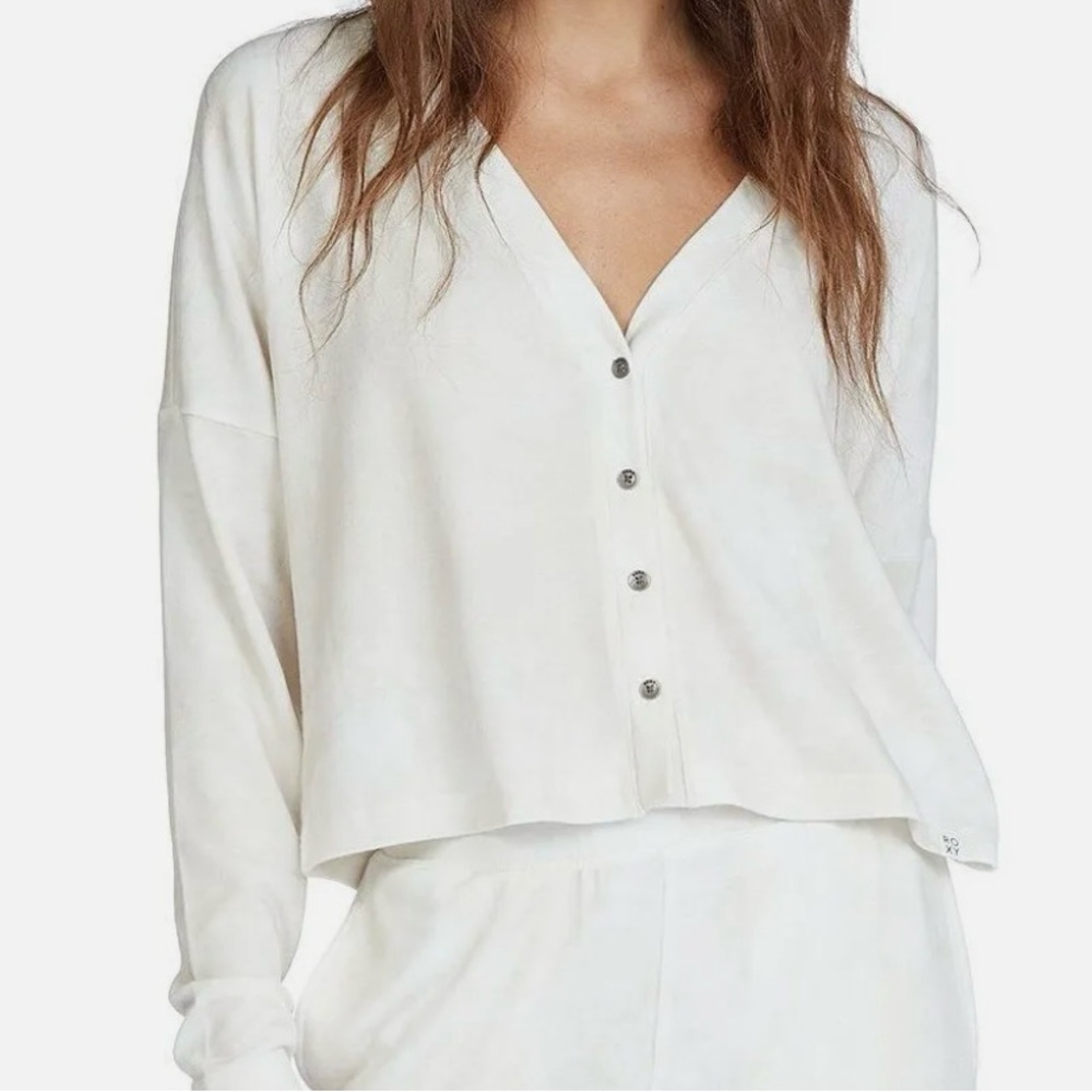 💋NWT Roxy Button Knit V-Neck Lazy Night Tie-Dyed Cardigan, Small
